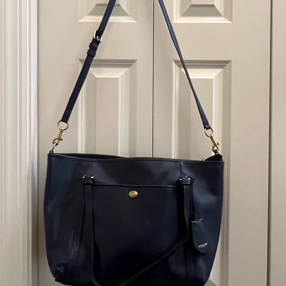 Coach Navy Blue Polyurethane Tote Bag - Picture 2 of 12